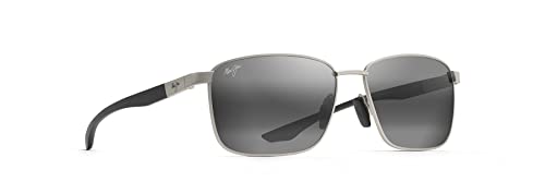 Maui Jim Men's and Women's Kaala Polarized Rectangular Sunglasses, Silver/Neutral Grey, Medium - Image 7
