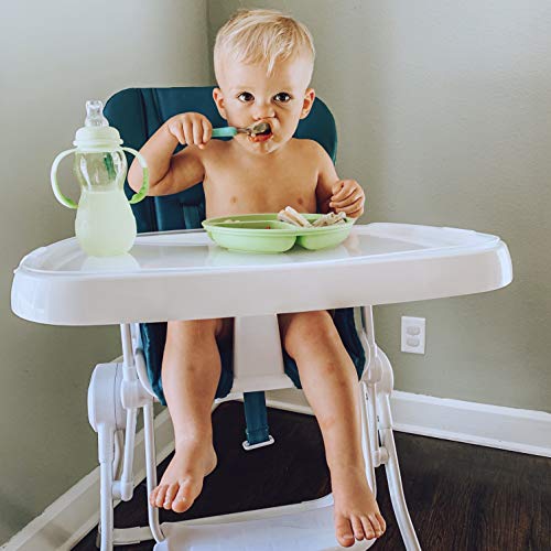 Hippypotamus Toddler Plates with Suction - Baby Plates - 100% Food-Grade Silicone Divided Plates - BPA Free - Dishwasher Safe - Set of 3 (Pink/Mint/Lavender) - Image 7