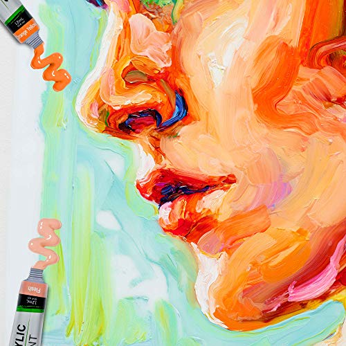U.S. Art Supply Professional 12 Color Set of Acrylic Paint in 12ml Tubes - Rich Pigment Vivid Colors for Artists, Students, Beginners, Kids, Adults - Canvas, Portrait Paintings, Wood, Craft, Hobby - Image 2