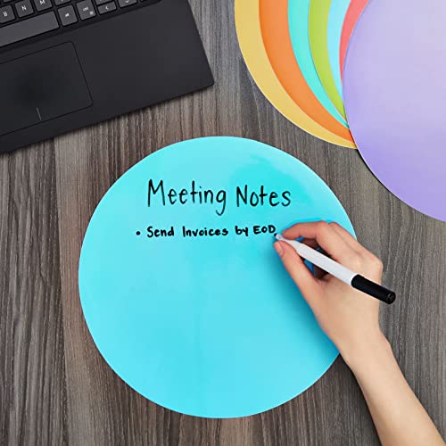 24-Pack Dry Erase Dots for Classroom Tables, Peel and Stick Removeable Circle Vinyl Sticker Spots for Whiteboards, Desks, Wall Decals, Student, Teacher School Supplies, 8 Rainbow Colors (11-Inch) - Image 7